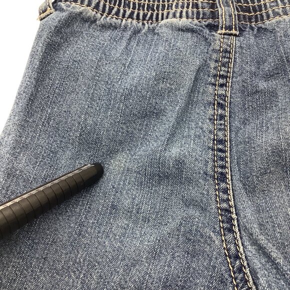 Faded Glory Girls Denim Shorts Size 6 Blue Cotton With Pink Button Accents - Picture 3 of 7